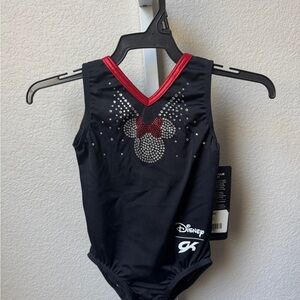 NWT- GK Disney Minnie Mouse Black and Red Gymnastics Leotard, CXS
